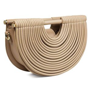 7990 Slouchy PU Leather Semicircles Bag Trendy Underarm Shoulder Hobo Bags